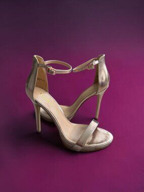 ROHB Rose Gold Ankle Strap Sandals Heels Size 7.5